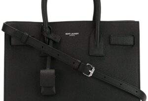 Schwarze "Baby" 'Sac de Jour' Handtasche aus Kalbsleder